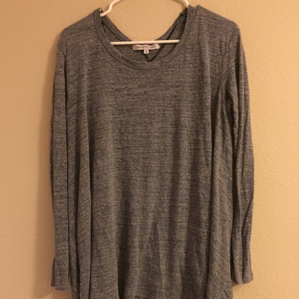 Tattered log sleeve top